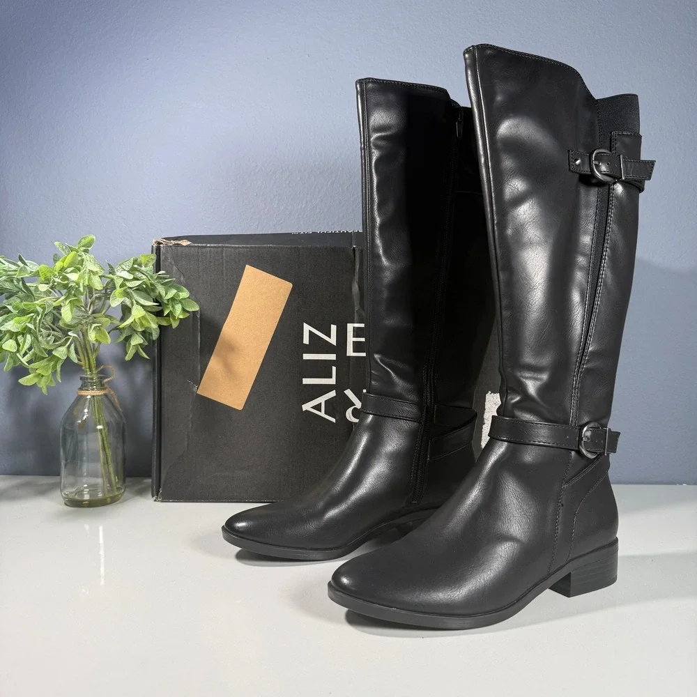 Naturalizer Sahara Black‎ Knee High Riding Boots Women's Size 6M
